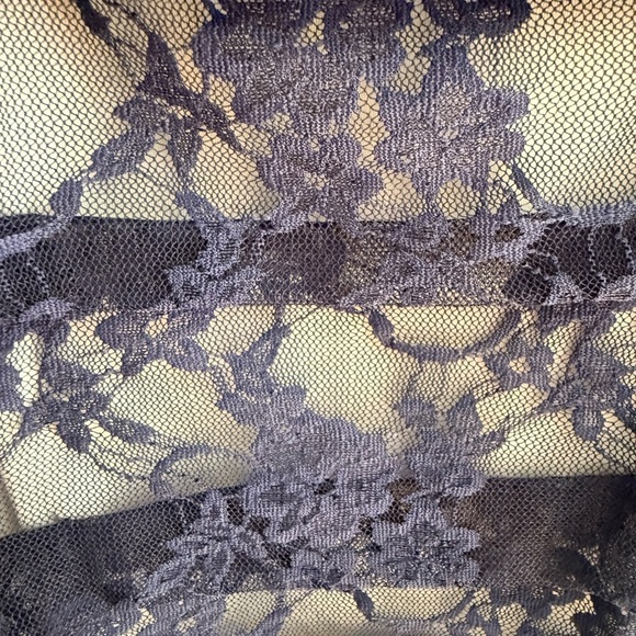 Express Navy Blue Ruched Lace Cocktail Dress Size 6 - Picture 4 of 7